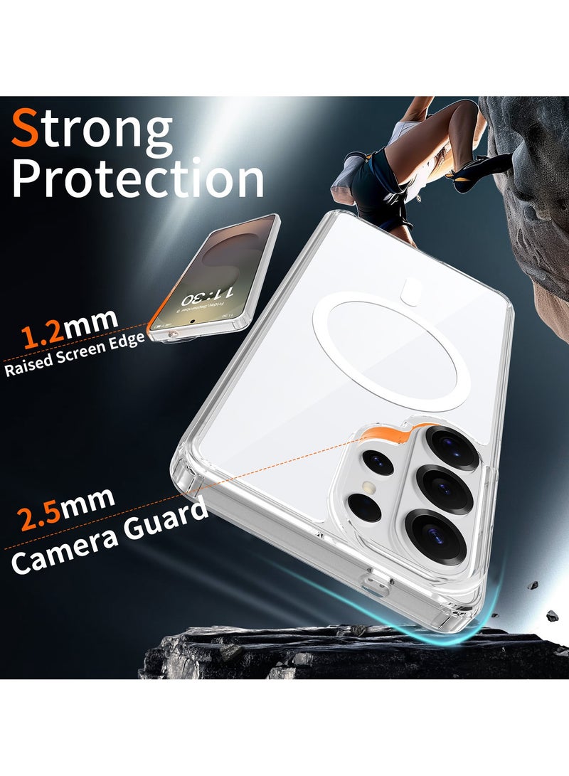 Compatible with Samsung S26 Ultra Phone Case Two-in-One Transparent Magnetic Protective Cover Full-Coverage Drop Protection with Raised Camera Bump MagSafe Compatible Wireless Charging for Car Use Scratch-Resistant Ultra-Thin Design - Image 3