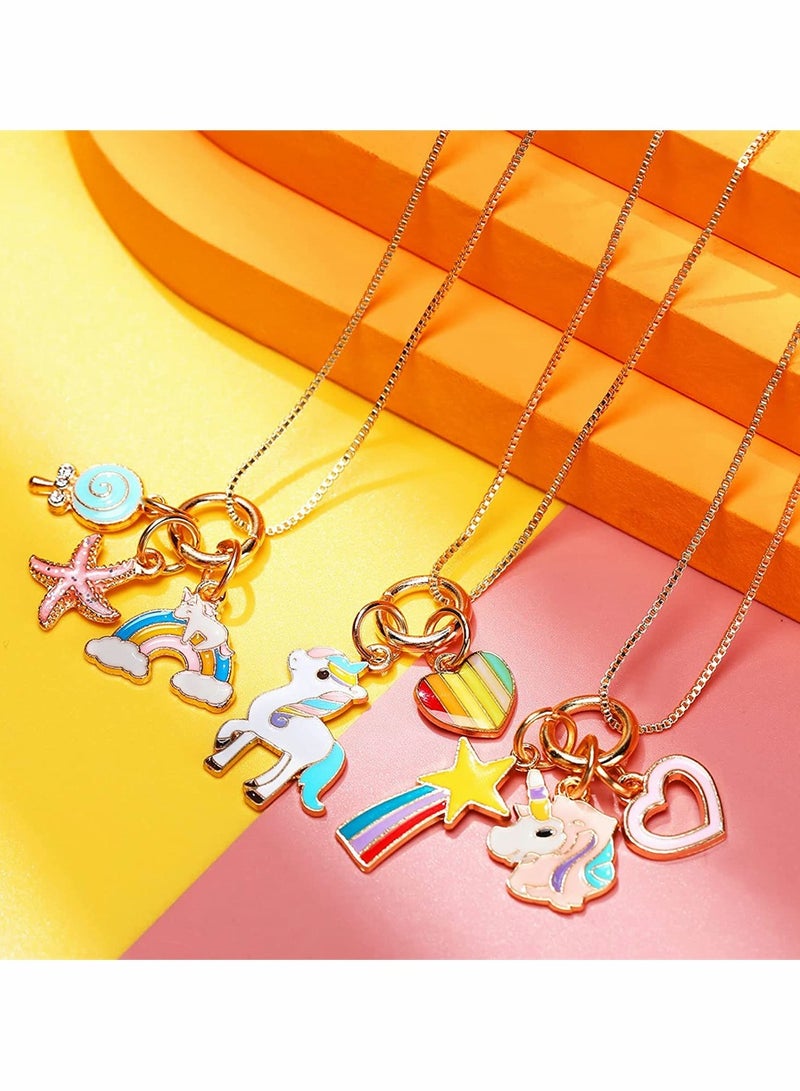 Magical Unicorn Mermaid Necklace Set for Girls Colorful Party Favors Perfect for DIY Crafting - Image 3