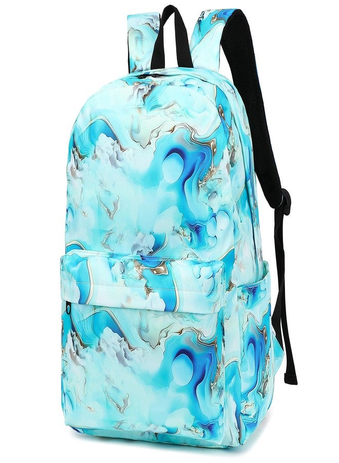 Kouxunt Marble School Backpack for Girls Womens, School Bags Collge Bookbags Laptop Backpacks for Kids Teens Adults (Green) - Image 1