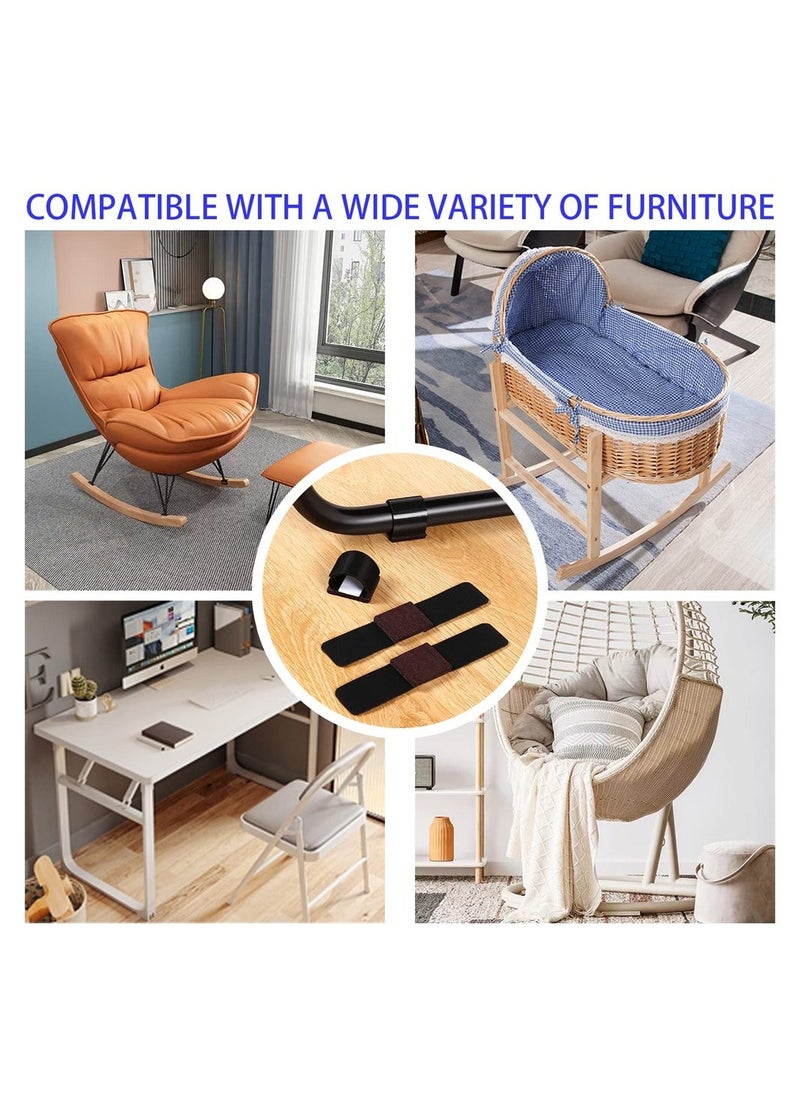 KASTWAVE - 30 Pcs Felt Furniture Pads with Hook and Loop Fasteners for Sled Chair, Wrap-Around Felt Floor Savers, Fits Most Chair Rails, Protect Hardwood Floors, Prevent Scratches and Reduce Noise - Image 1
