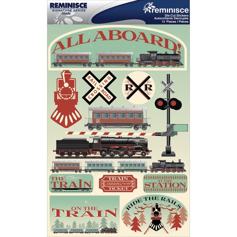 Signature Dimensional Stickers 45X6 Sheet Train