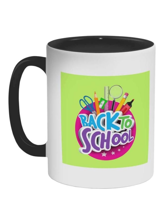 RYN Back To School Printed Coffee Mug Black/White/Green 325ml
