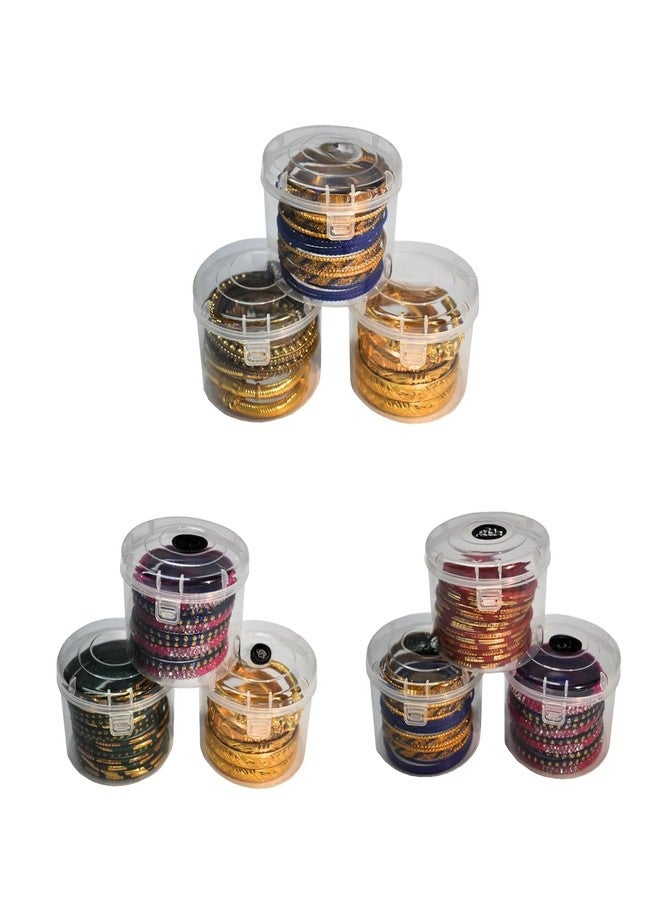 DRIVIJI Round Transparent Stylish Multipurpose Plastic Bangle Box With Lock & Lid For Women and Girls,Organizer Accessories Plastic Storage Box For Jewellery (Small) Combo (Bangle Box-BIG-PACK OF 12) - Image 3