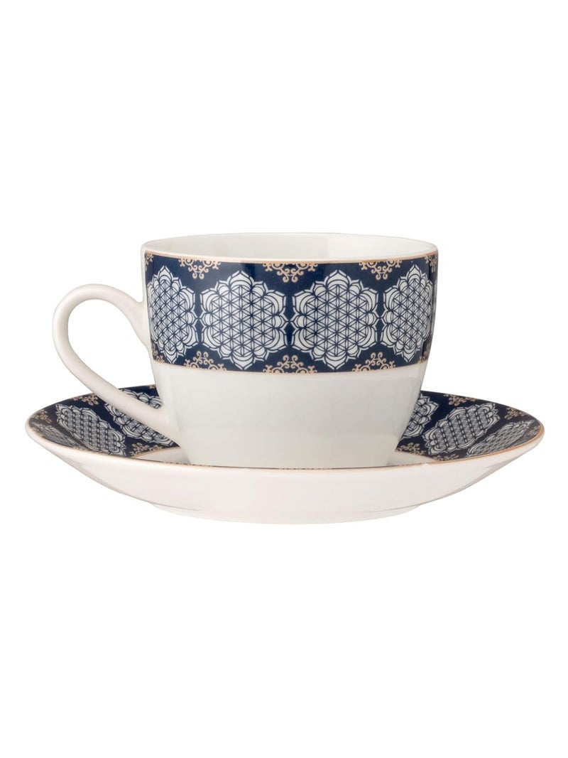 JCPL Fine Ceramic Printed Cup Saucer Set of 12 6 Cups 6 Saucers 180 ml Each Super S382 - Image 2