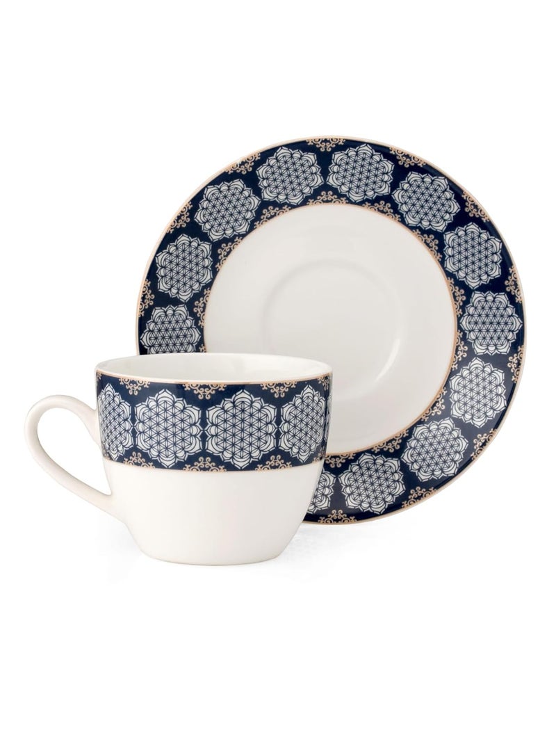 JCPL Fine Ceramic Printed Cup Saucer Set of 12 6 Cups 6 Saucers 180 ml Each Super S382 - Image 4