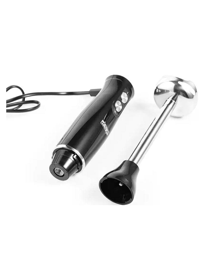 دي اس بي خلاط يدوي DSP 4 في 1، محرك نحاسي بقوة 500 وات، من الفولاذ المقاوم للصدأ، سرعتان - يتضمن مفرمة سعة 500 مل، وخفاقة، وكوب، KM1093 (أسود) - Image 4