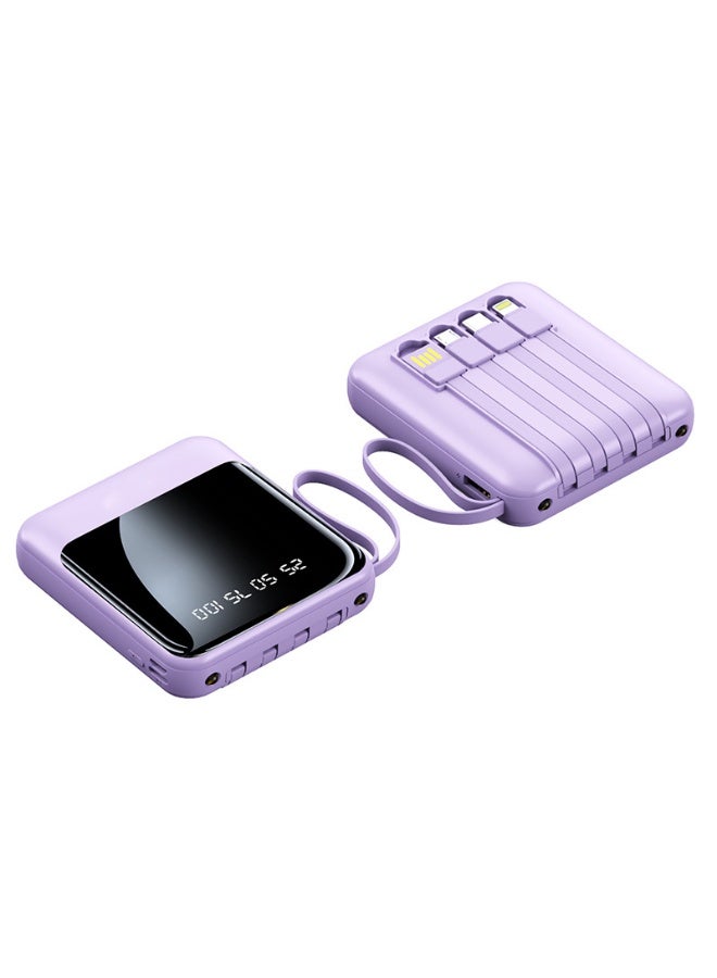 Mini 10000mAh Power Bank with Built-in Cable and LED Display - Fast Charging, High Capacity - Image 1