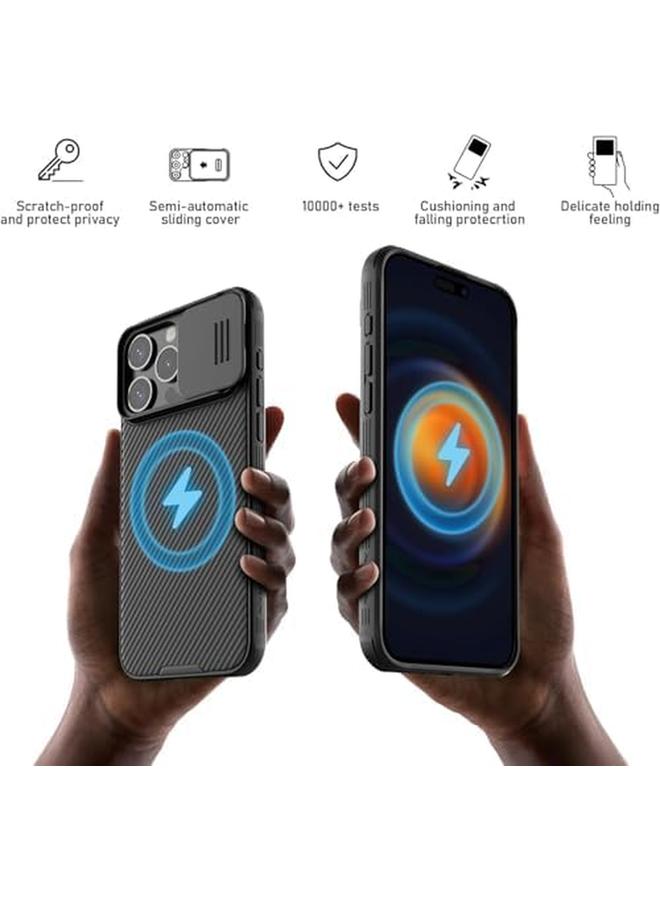 erorex Phone Case For Iphone 15 Pro Case With Camera Cover Compatible With Mag Safe Camshield Pro Magnetic 15 Pro 5G Car Mount Case Black  - Image 5