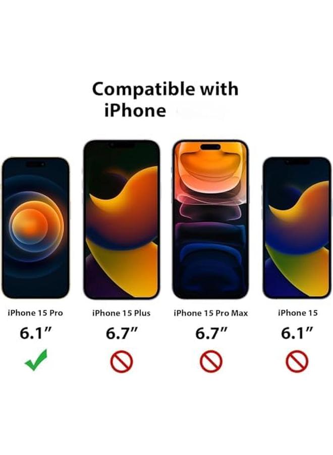 erorex Phone Case For Iphone 15 Pro Case With Camera Cover Compatible With Mag Safe Camshield Pro Magnetic 15 Pro 5G Car Mount Case Black  - Image 2