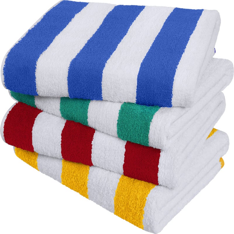 Utopia Towels منشفة يوتوبيا بمخطط كابانا (4 قطع، 30 × 60 بوصة) - منشفة حمام كبيرة، متنوعة - Image 1