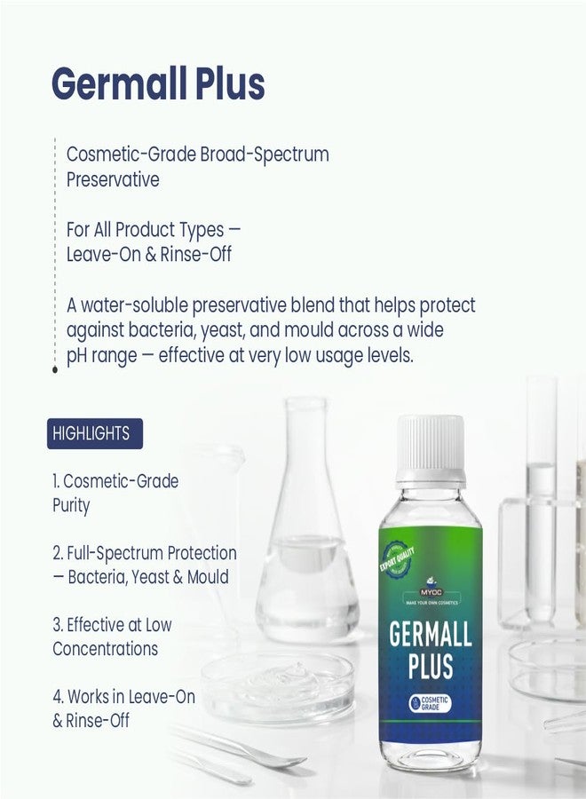 MYOC Germall Plus (60 ml / 2.02 fl oz - Cosmetic Grade Broad-Spectrum Preservative for Lotions, Serums, Shampoos, Conditioners & DIY Formulations - Image 2