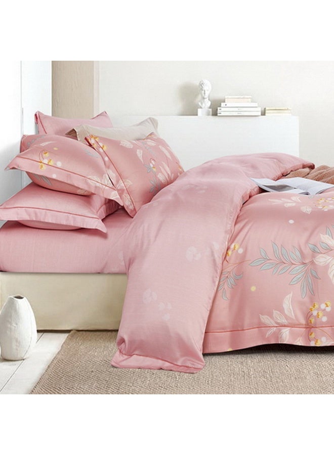 Ferrucci Pink Multicolor Print Duvet Set King, Double 6 Piece Set - Image 1
