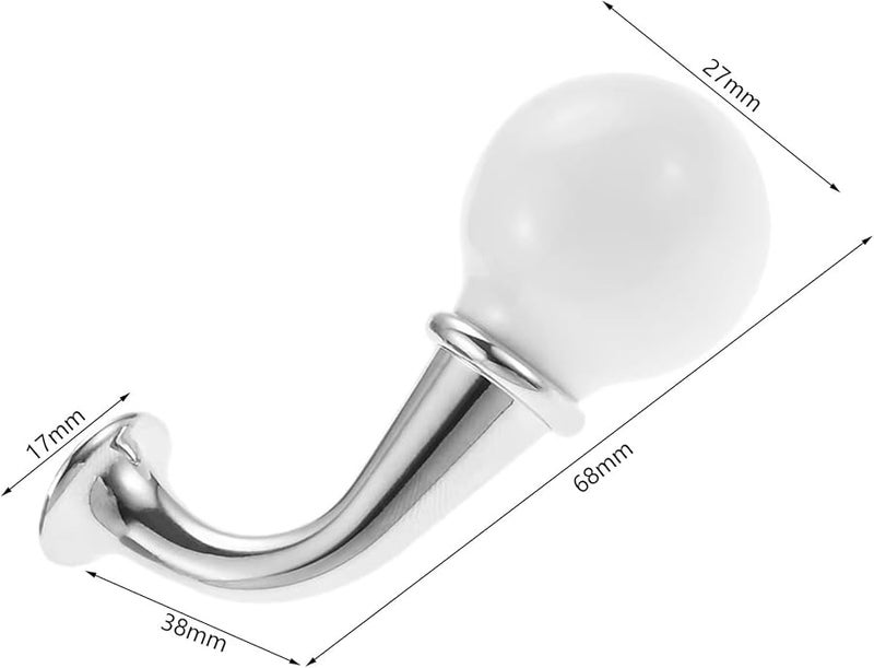 Pink Ceramic Handle Wall Hooks 6 Pack For Hanging Hats Bags Coats - Image 5