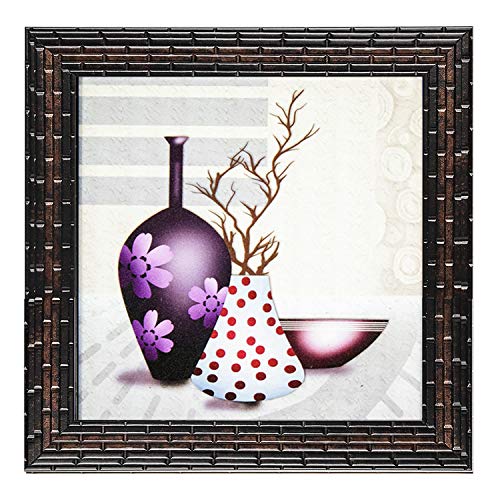 Indianara Set of 3 Abstract Modern Flowers in Vases Framed Wall Hanging Laminated Paintings Matt Art Prints 9 inch x 9 inch each without Glass (2928) - Image 5