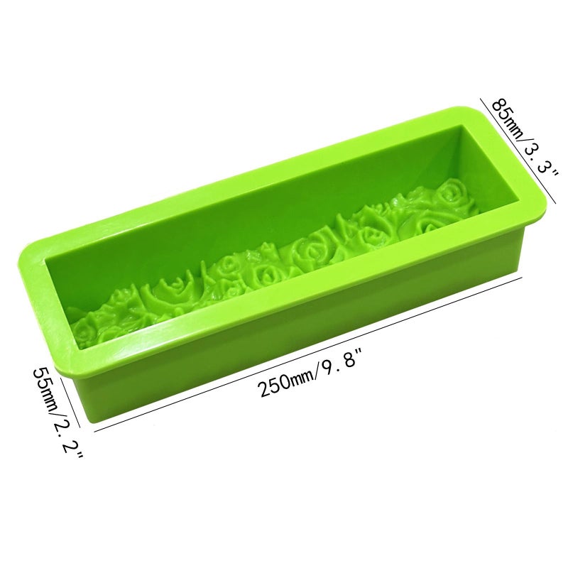 DD-life 2 Pcs Flexible Rectangular Rose Soap Silicone Mold Flowers Craft Art Silicone Soap Mold Candle Making for Homemad Soap Crafts - Image 2