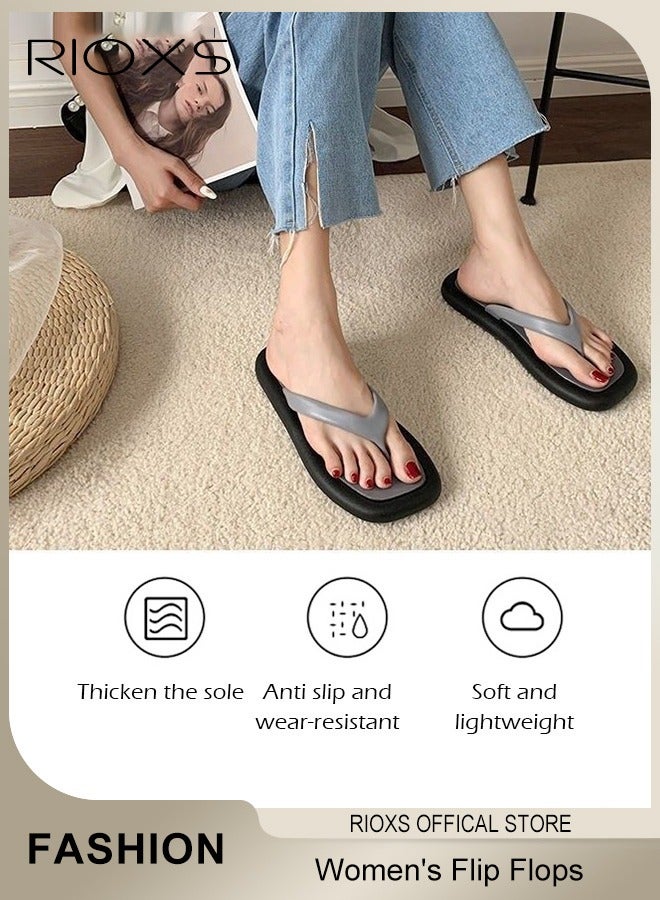 RIOXS Women's Flip Flops, Anti-Slip Shower Slippers, Ultra Soft Flat Open Toe Sandals, Comfort Fit Flip Flops, Lightweight Slippers, Flipflops for Beach, Bathroom, Indoor or Outdoor Use  - Image 4