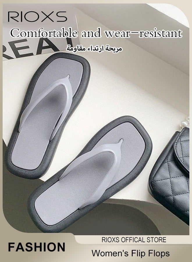 RIOXS Women's Flip Flops, Anti-Slip Shower Slippers, Ultra Soft Flat Open Toe Sandals, Comfort Fit Flip Flops, Lightweight Slippers, Flipflops for Beach, Bathroom, Indoor or Outdoor Use  - Image 5