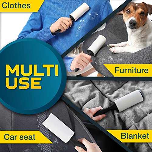 Polardo Lint Rollers 2 pcs, 900 Sticky Sheets, Extra 8 Spare Rollers/Hair Remover for Clothes, Furniture, Couch, Carpet, Dog Hair Remover, Cat Hair Remover, Animal Fur, Fuzz - Image 3