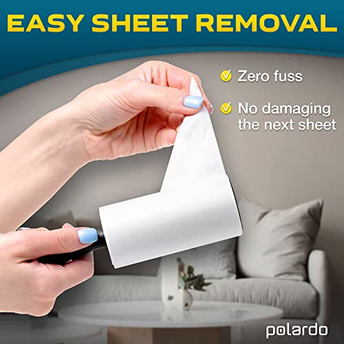 Polardo Lint Rollers 2 pcs, 900 Sticky Sheets, Extra 8 Spare Rollers/Hair Remover for Clothes, Furniture, Couch, Carpet, Dog Hair Remover, Cat Hair Remover, Animal Fur, Fuzz - Image 4