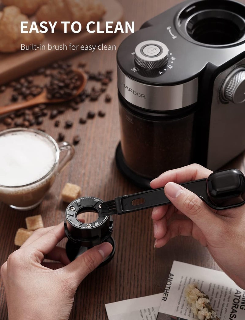 SHARDOR Burr Coffee Bean Grinder Electric, Adjustable Burr Mill with 16 Precise Grind Setting for 2-14 Cup, Silver - Image 5
