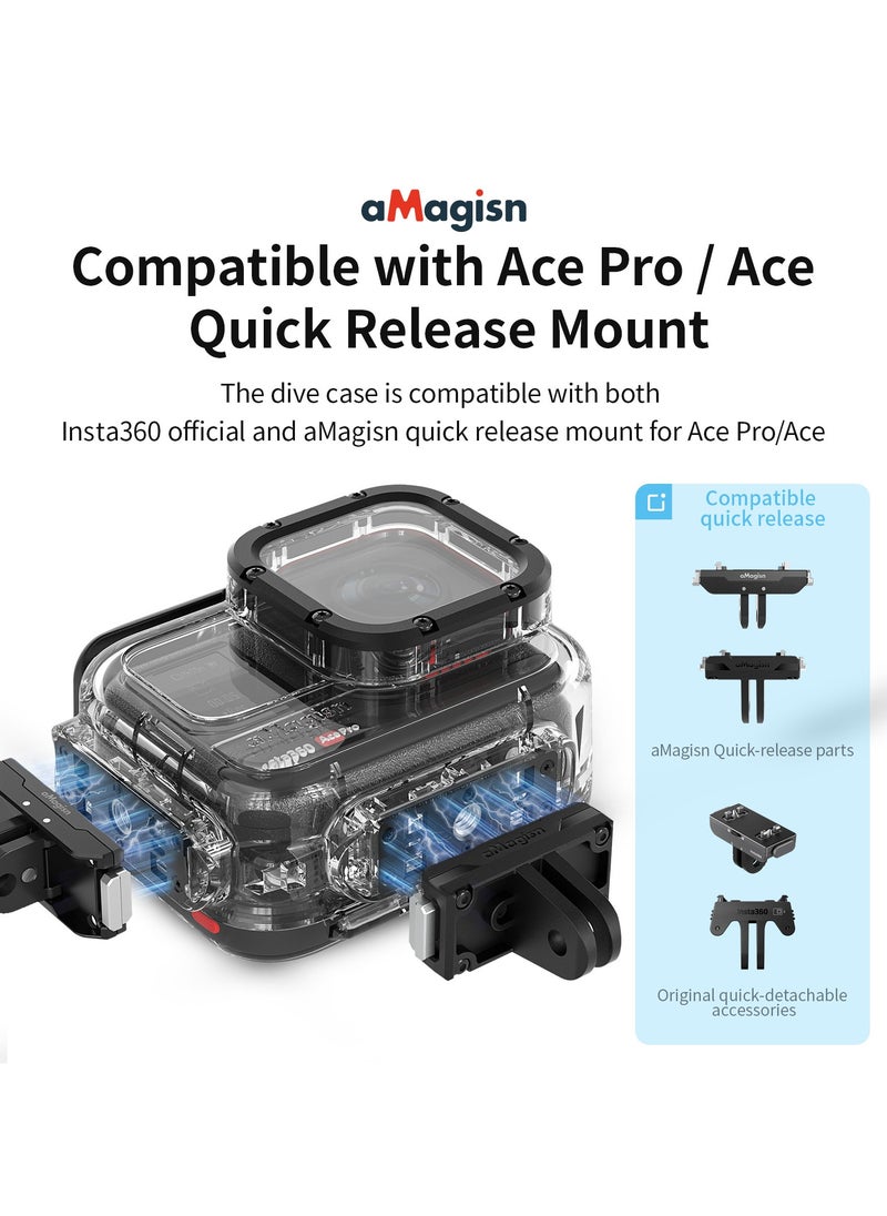 aMagisn - Waterproof Diving Case for Insta360 Ace – 60M Depth with Anti-Fog Design, Multi-Layer Coated Glass, Quick Release Mount for Horizontal & Vertical Shooting – Protective Underwater Housing Shell - Image 1