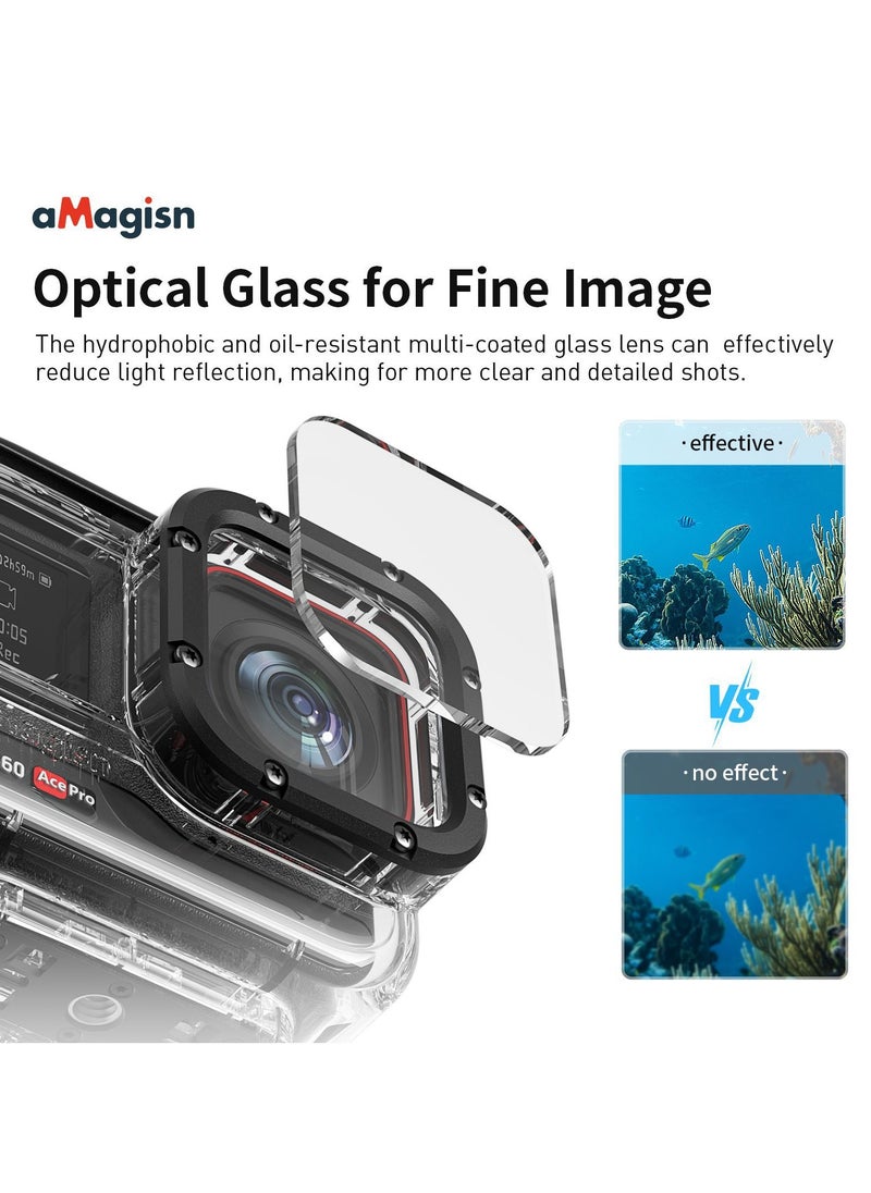 aMagisn - Waterproof Diving Case for Insta360 Ace – 60M Depth with Anti-Fog Design, Multi-Layer Coated Glass, Quick Release Mount for Horizontal & Vertical Shooting – Protective Underwater Housing Shell - Image 1