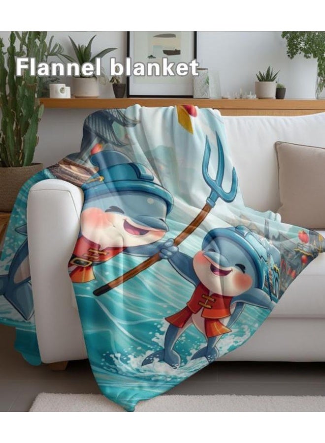 عام بطانية رقيقة من الفانيلا الكرتونية للأطفال أو الطلاب (دافئة ومريحة ومناسبة للنوم والألعاب) 100 سم * 150 سم - 107 - Image 1