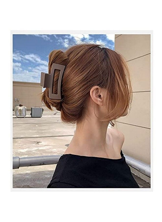 Fameza 5Pcs Big Claw Clips Nonslip Hair Jaw Clips Matte Design Hair Accessories For Women Large Hair Barrette Clamps Ponytail Holder (5 Colors)  - Image 4