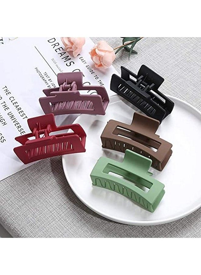 Fameza 5Pcs Big Claw Clips Nonslip Hair Jaw Clips Matte Design Hair Accessories For Women Large Hair Barrette Clamps Ponytail Holder (5 Colors)  - Image 5