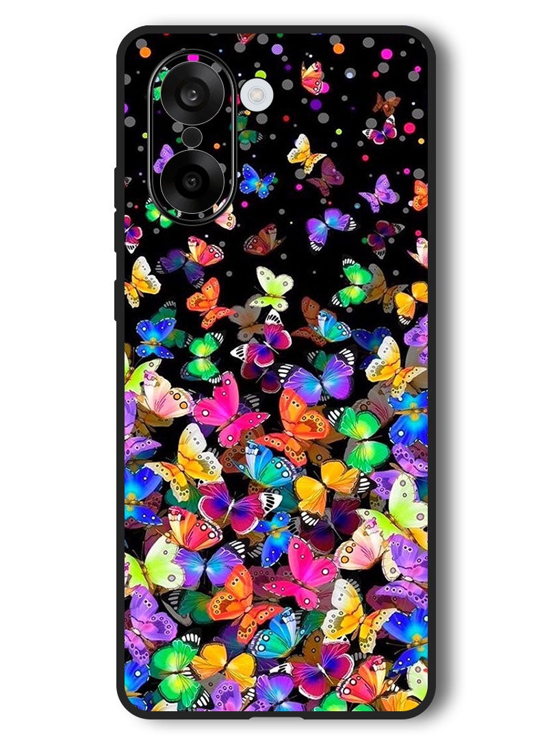Theodor Case Compatible with OnePlus Nord CE 5 6.77 Inch Protection Shockproof Bumper Cover Small Butterflies - Image 1