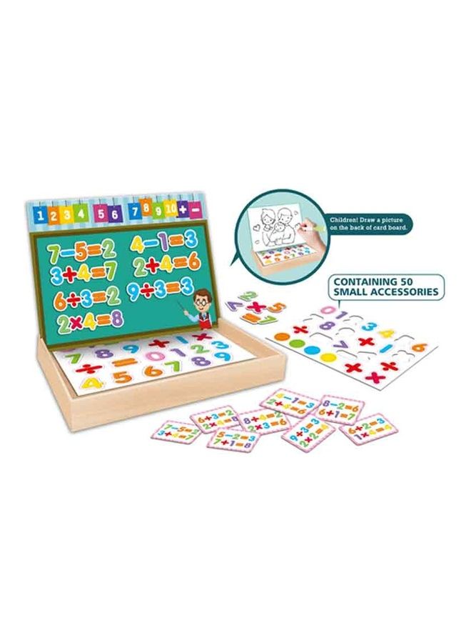Kidle Educational Magnetic Wooden Art Easel Double Side Learning Puzzles Toys For Kids Toddlers Boys Girls Children Games Montessori Gift  (Digital Early Education Theme) 26*4*19cm - Image 1