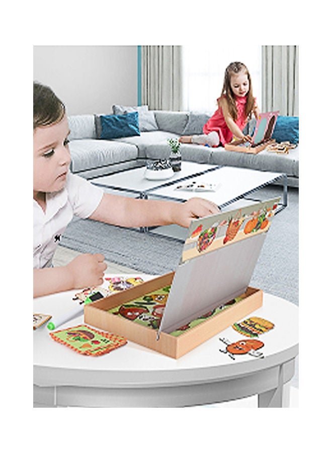 Kidle Educational Magnetic Wooden Art Easel Double Side Learning Puzzles Toys For Kids Toddlers Boys Girls Children Games Montessori Gift  (Digital Early Education Theme) 26*4*19cm - Image 5