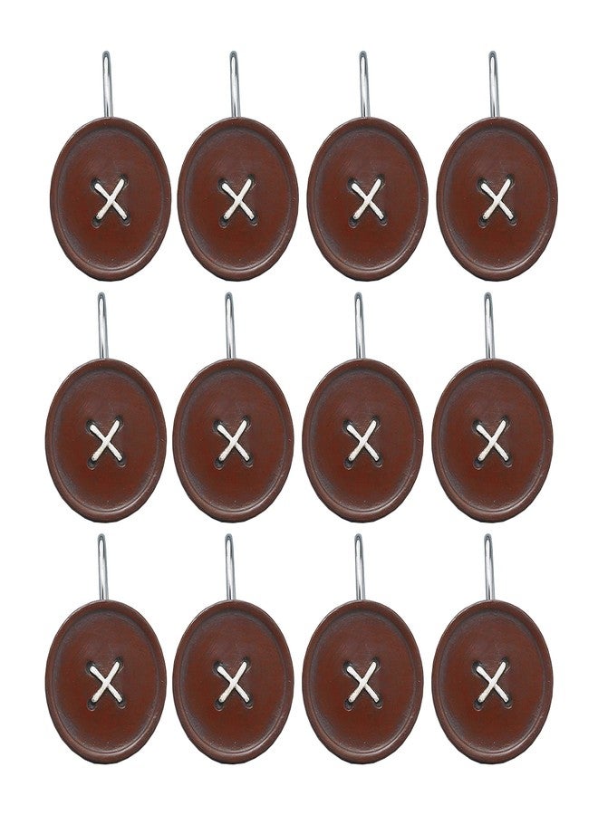 Park Designs Red Button Shower Curtain Hooks | Decorative Country Style Bathroom Curtain Rings Set of 12 | Resin Accent with Chrome-Plated Hooks | Farmhouse Shower Hook Set | Durable & Easy to Install - Image 4