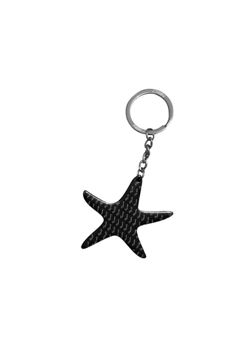 crbn Starfish designed Real Carbon Fiber Keychain Plain Weave  - Image 1