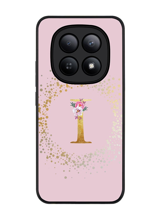 For Xiaomi Redmi Note 15 5G / Poco M8 Case,Slim fit Camera Protection, Shockproof Thin Phone cover  - Custom Monogram Floral - I  (Pink )