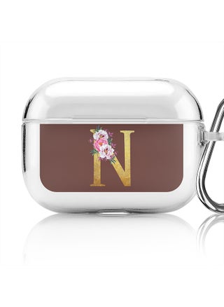 Classic Clear printed Case for Apple Airpods Pro Soft TPU Gel Thin Transparent Flexible Cover - Custom Monogram Initial Letter Floral Pattern Alphabet - N (Brown ) - pzsku/ZB84BA0BD7274B76FEE7EZ/45/_/1697116222/18898b84-f876-4fe9-816b-1ee7b8216d05