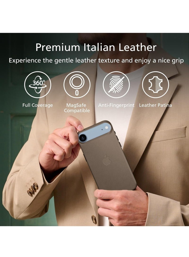ELTRAZONE iPhone Air 5G 2025 Luxury Leather Magnetic Case | Original MagSafe Compatible Wireless Charging Cover | Shockproof Slim Protective Phone Case (MCMPMN) – Dark Brown - Image 4