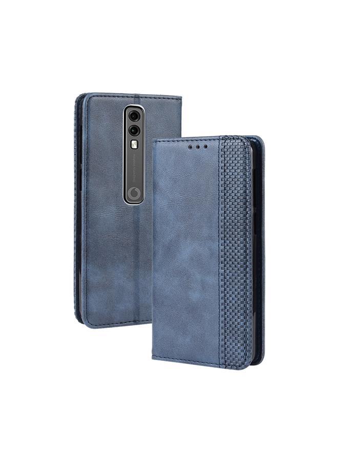The Bros Magnetic Buckle Retro Crazy Horse Texture Horizontal Flip Leather Case for Vodafone Smart V10