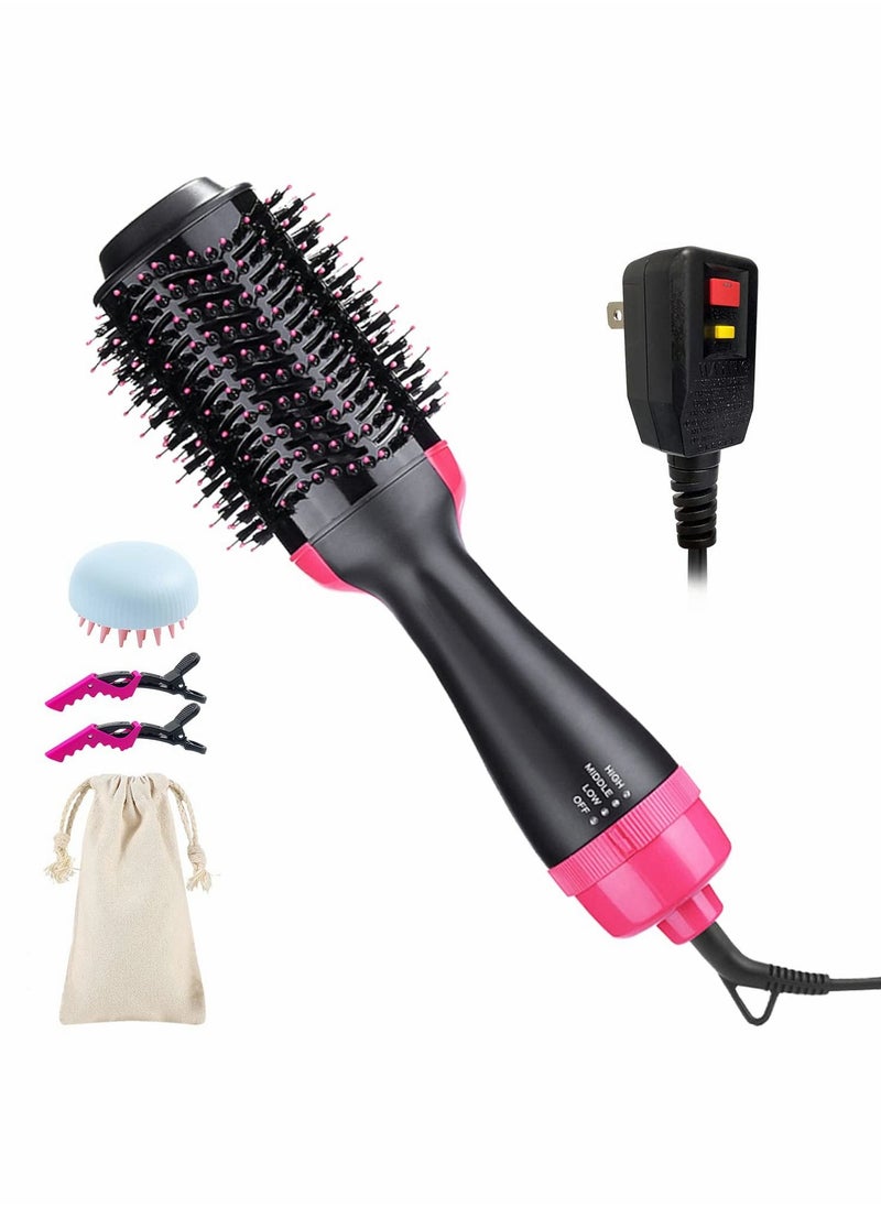 KASTWAVE Hair Dryer Brush Blow in One 4 1 Styler Volumizer for Women Negative Ion Hot Air with Clips Massage Comb and Storage Bag Fast Drying Straightening Curling  - Image 1