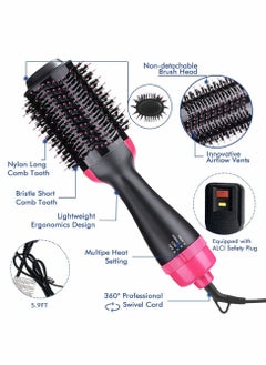 KASTWAVE Hair Dryer Brush Blow in One 4 1 Styler Volumizer for Women Negative Ion Hot Air with Clips Massage Comb and Storage Bag Fast Drying Straightening Curling  - Image 4