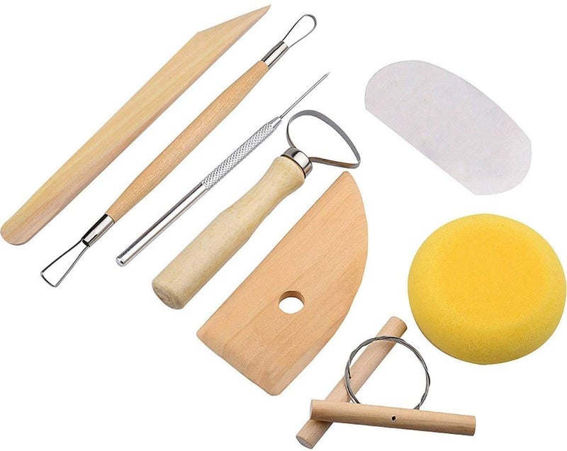 deziine DEZIINE Sculpting Tools 19Piece Pottery Carving Tools Set DoubleSided Ceramic Modeling Tools for Clay and Wood Sculptures for Beginners Professional Art Crafts Steel and Hard Wood Handles  - Image 3