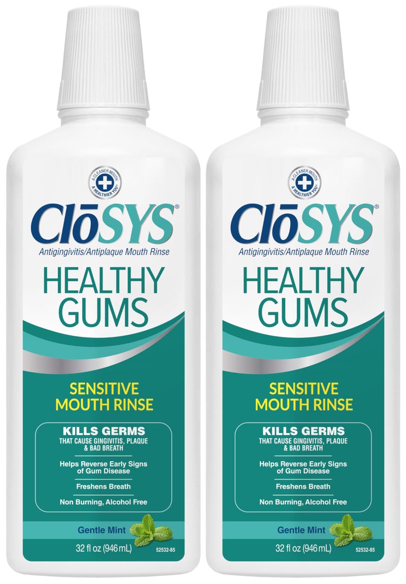 CloSYS Healthy Gums Mouthwash 32 Fl Oz Pack of 2 Antiplaque AntiGingivitis Mouthwash NonBurning NonIrritating - Image 2