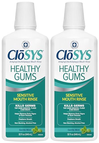 CloSYS Healthy Gums Mouthwash 32 Fl Oz Pack of 2 Antiplaque AntiGingivitis Mouthwash NonBurning NonIrritating - Image 1
