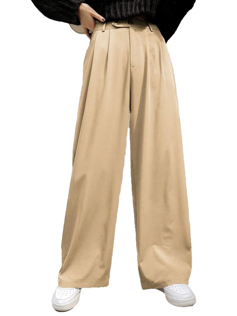 KOTTY Womens Cotton Blend Straight Fit Solid Trousers Cream - Image 1