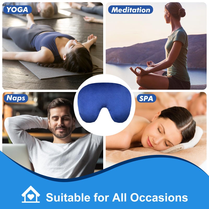 Atsuwell Sinus Mask, Warm Cold Compress Eye Mask for Dry Eyes, Weighted Eye Pillow Microwavable Face Heating Pad for Soothing Sinus Pressure and Relaxation, Blue - Image 5