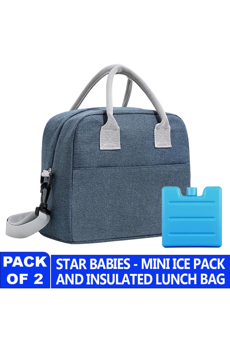 Star Babies Insulated Lunch Bag with Ice Pack Blue - Image 4