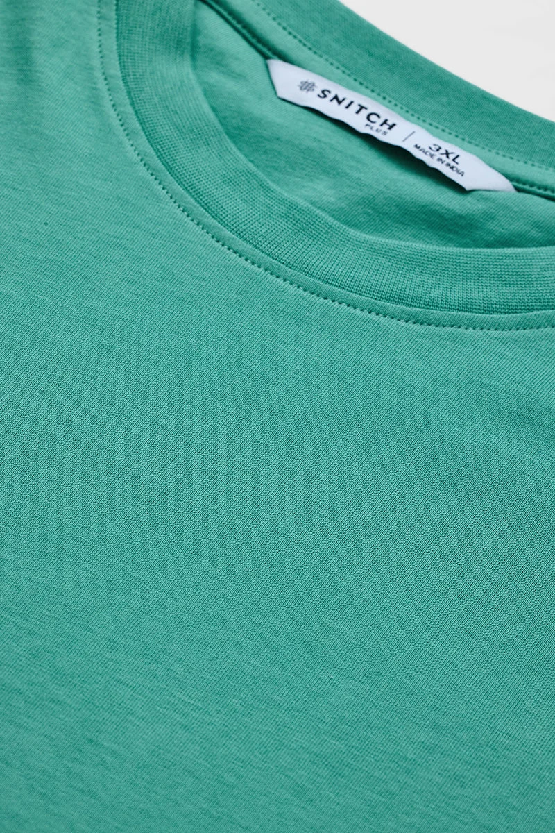 Snitch Green Regular Fit 100% Cotton Plus Size T-Shirt for Men | Best Price UAE