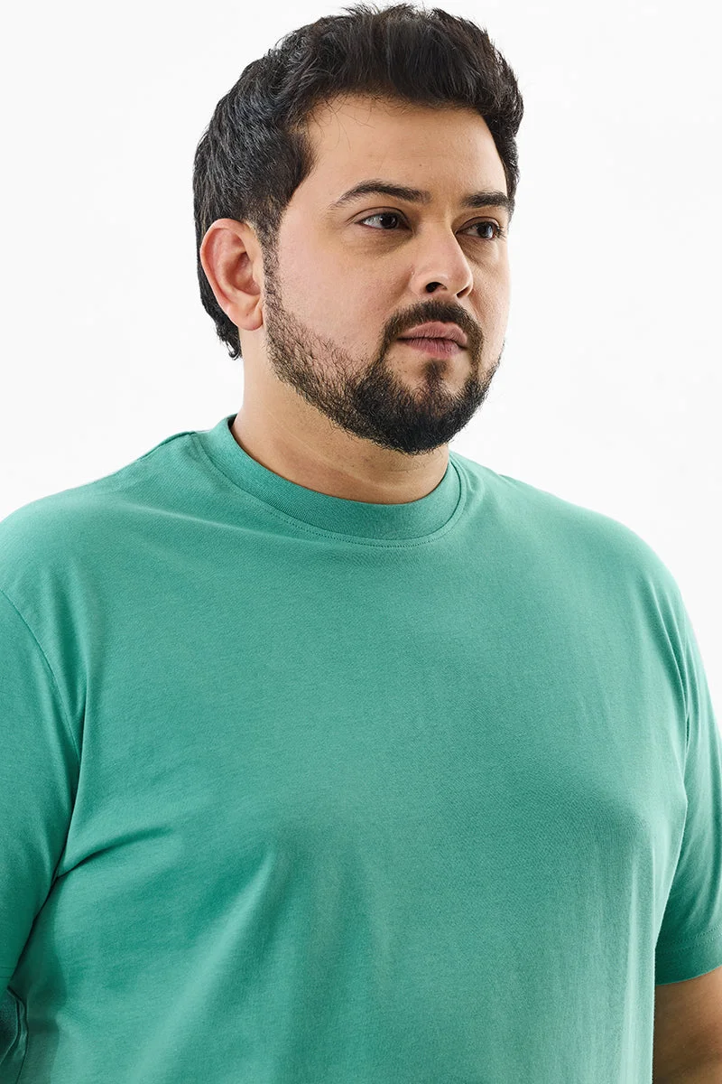 Snitch Green Regular Fit 100% Cotton Plus Size T-Shirt for Men | Best Price UAE