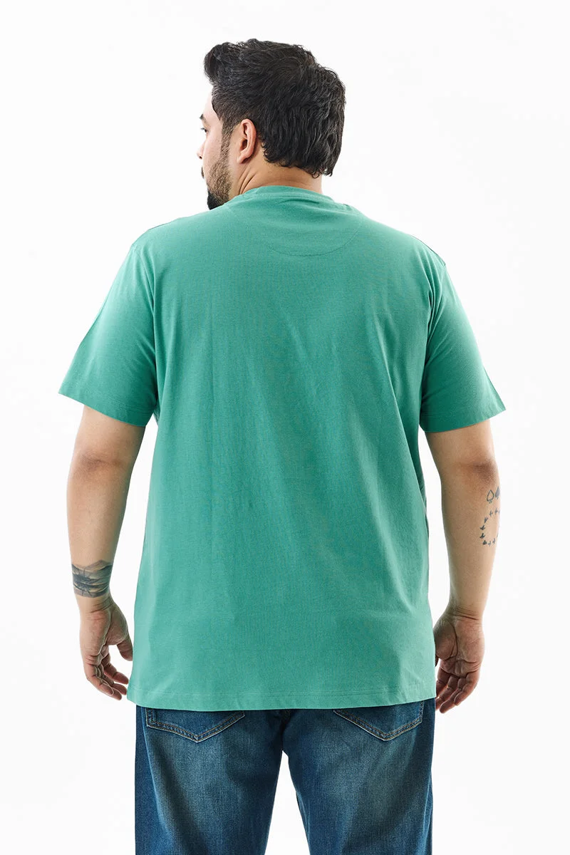Snitch Green Regular Fit 100% Cotton Plus Size T-Shirt for Men | Best Price UAE
