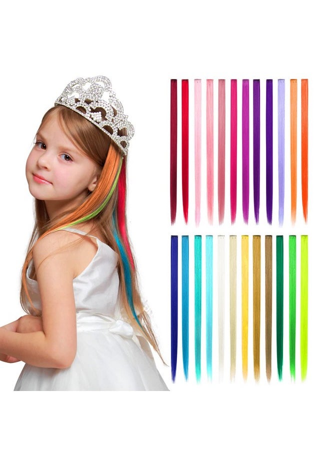 Dreamlover Hair Accessories For Girls, Colored Hair Extensions, Crazy Hair Day Accessories, 24 Pieces  - Image 1
